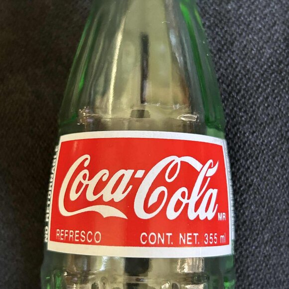 Coca-Cola Coke Bottle 2002 Hecho en Mexico 355 ml Green Glass Empty - Picture 3 of 8